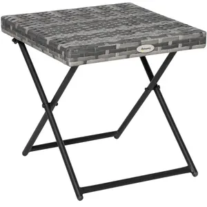 Outsunny Gartentisch Polyrattan Klappbarer Couchtisch Falttisch Metall... günstig