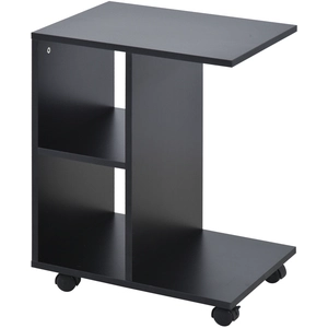 HOMCOM Couchtisch Beistelltisch Eckschreibtisch in C-Form Kaffeetisch Standtisch E1-Spanplatte Schwarz 45 x 35 x 58 cm Aosom günstig