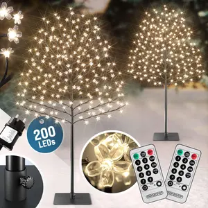 MONZANA Kirschblütenbaum 2er Set 180 cm je 200 LED Warmweiß Lichterbau...