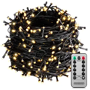 MONZANA® LED Lichterkette 400 LED 40m Warmweiß schwarzes Kabel