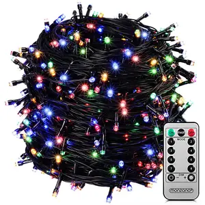 MONZANA® LED Lichterkette 400 LED 40m Bunt schwarzes Kabel