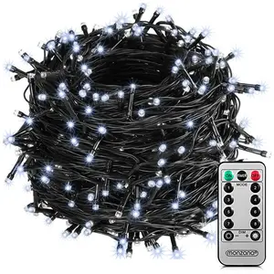 MONZANA® LED Lichterkette 200 LED 20m Kaltweiß schwarzes Kabel