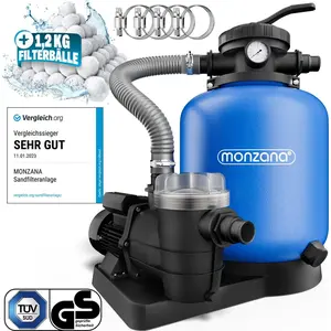 MONZANA® Sandfilteranlage SF110K 13.200L/h bis 58.000L Pool 7 Wege Ven... günstig