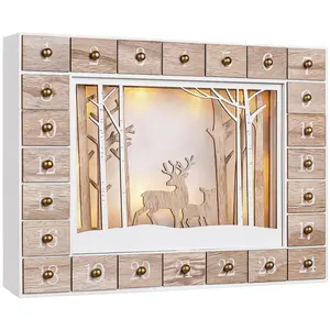 SPIELWERK® Adventskalender zum selbst Befüllen Nachhaltig LED warmweiß...