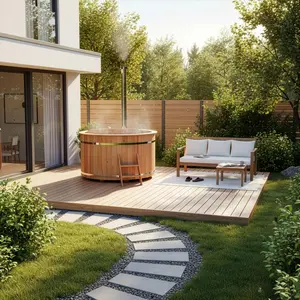 FinnTherm Holz Badefass Bergen Ø 160 cm inkl. Ofen, Einstiegsleiter & ... günstig