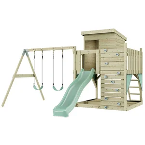 PolarPlay OutdoorToys Spielturm Björn aus Holz in Mintgrün mit Kinders... günstig