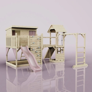 PolarPlay OutdoorToys Spielturm Isak aus Holz in Rosa günstig