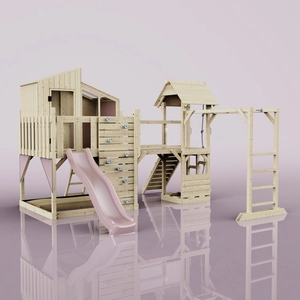 PolarPlay OutdoorToys Spielturm Ludvig aus Holz in Rosa günstig