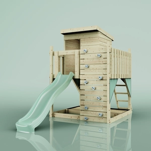 PolarPlay OutdoorToys Stelzenhaus Polarlicht aus Holz in Grün Mintgrün günstig