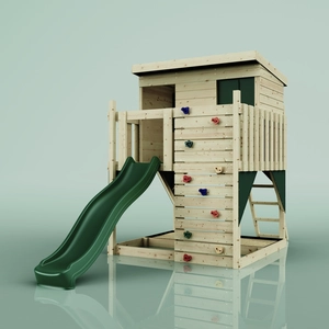 PolarPlay OutdoorToys Stelzenhaus Polarstern aus Holz in Grün Dunkelgrün günstig
