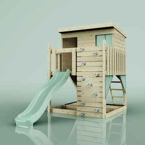 PolarPlay OutdoorToys Stelzenhaus Polarstern aus Holz in Grün Mintgrün günstig