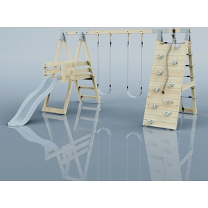 PolarPlay OutdoorToys Klettergerüst Frosch aus Holz in Blau Eisblau günstig