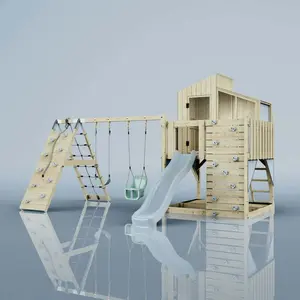 PolarPlay OutdoorToys Spielturm Finn aus Holz in Blau Babyschaukel günstig