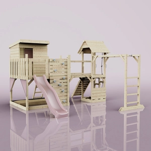 PolarPlay OutdoorToys Spielturm Joost aus Holz in Rosa günstig