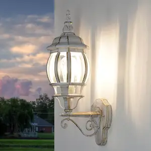 Licht-Erlebnisse Außenleuchte Wand IP44 E27 Glas Aluminium Rustikal Ho...