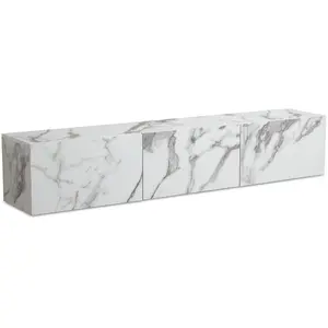 WOHNLING WL6.864 Lowboard Hängend Marmor-Optik Weiß 160 cm x 30 cm x 30 cm günstig