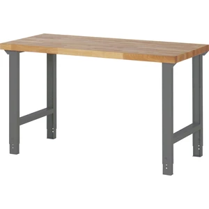 STIER Höhenverstellbare Werkbank Premium, 150x70x79-114cm, aus pulverb...