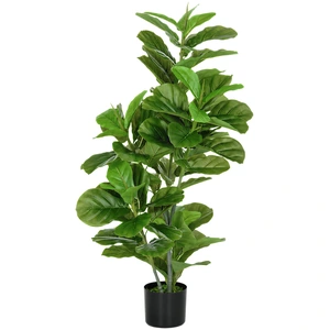 HOMCOM Künstliche Ficus-Pflanze, 110 cm hoch mit 90 Blättern & Topf, D... günstig