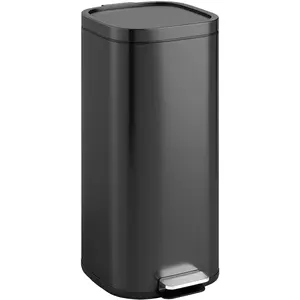 HOMCOM 30L Küchenmülleimer mit Deckel, Pedaleimer mit Soft-Close- und Offenhalte-Funktion, herausnehmbarer Inneneimer, fingerabdruckresistent Abfalleimer für Küche, Zuhause, Büro, Schwarz Aosom günstig