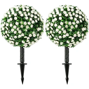 HOMCOM Künstliche Rosenkugeln 2er-Set 55 cm, UV-beständige Kunstpflanz... günstig