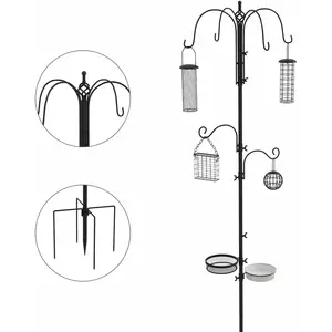 PawHut Vogel Futterstation 226 cm Vogelfutterstation mit 6 Haken, 4 hä... günstig