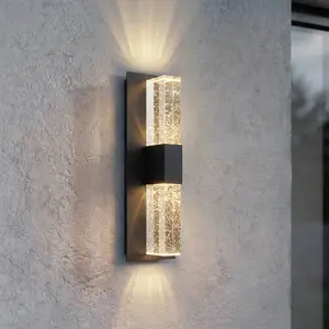 Lucande LED-Außenwandlampe Velune, anthrazit/klar, 46cm, CCT