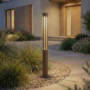 Lindby LED-Wegeleuchte Fjorya, Höhe 60 cm, braun, IP65
