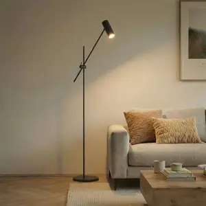 Lindby Stehleuchte Vilo, schwarz, 153 cm, GU10, beweglich günstig
