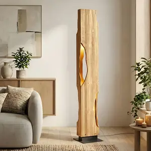 Lucande Stehleuchte Tarry, Holz, Höhe 137 cm, 4 x E27 günstig