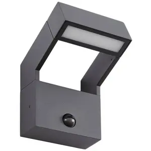 Arcchio LED-Außenwandlampe Kovato, Sensor, dunkelgrau, IP65