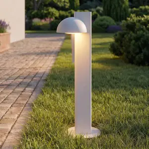 Lucande LED-Wegeleuchte Velira, hellgrau, 77cm, 1-flg., IP44