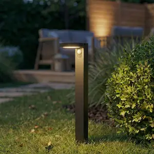 Prios LED-Solar-Wegeleuchte Tarlson, rund, anthrazit, Sensor