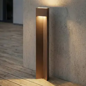 Lucande LED-Wegeleuchte Kaholo, braun, 90 cm, IP44