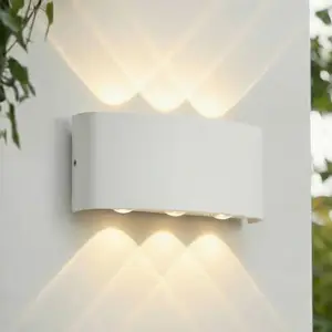 Lindby LED-Außenwandleuchte Ithan, 3-flg., weiß, 17cm