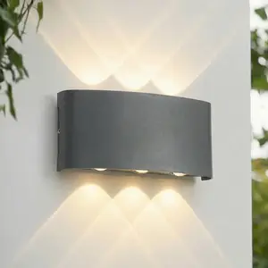 Lindby LED-Außenwandleuchte Ithan, 3-flg., anthrazit, 17 cm