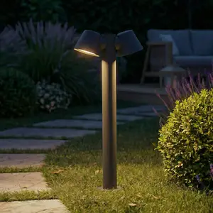Lindby Wegeleuchte Ileyna, 2-flg., anthrazit, 100 cm