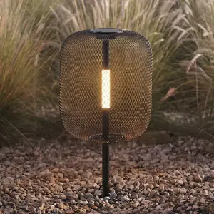 Lucande LED-Solarerdspießleuchte Faylen, schwarz, IP65