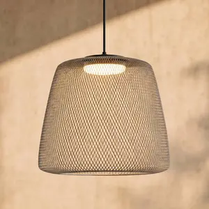 Lucande LED-Außenhängelampe Korvyn, grau, Ø 50 cm, step-dim