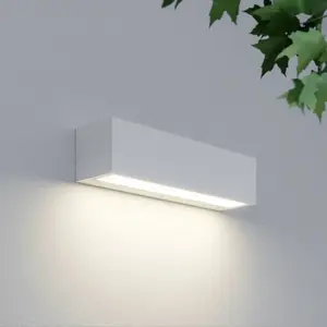 Lucande LED-Außenwandleuchte Lengo, 25cm, weiß, down, 3000K