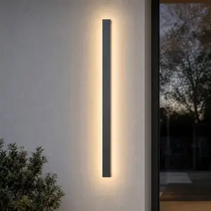 Lucande LED-Wandlampe Lengo, 100cm, anthrazit, up/down 3000K