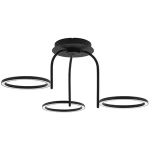 Lucande LED-Außendeckenleuchte Sylvara, schwarz, CCT, 3-flg.
