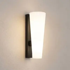 Lucande LED-Außenwandleuchte Jovra, schwarz, Höhe 32 cm