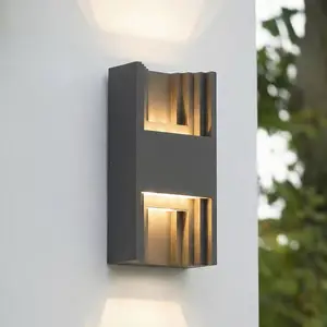 Lindby LED-Außenwandleuchte Aurali, 2-flg., schwarz, IP65