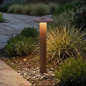 Lucande LED-Wegeleuchte Haloa, braun/rost, Höhe 50 cm, IP54