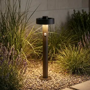 Lucande LED-Wegeleuchte Nirella, 60 cm, schwarz, CCT, Sensor