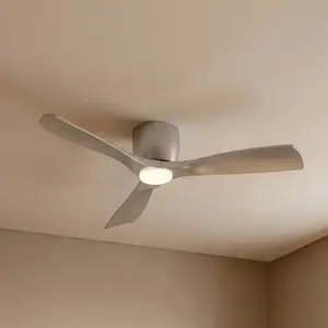 Lucande Smart LED-Deckenventilator Moneno, silber, DC, Tuya günstig
