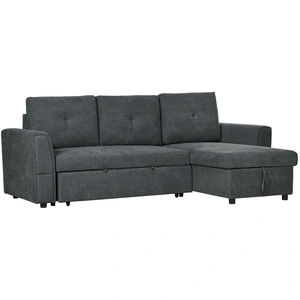 HOMCOM 3-Sitzer-Sofa mit Schlafunktion, Schlafsofa mit Chaiselongue, P... günstig