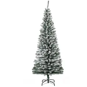 HOMCOM Künstlicher Weihnachtsbaum 180 cm Bleistift Kiefernbaum mit Sch...