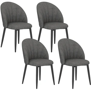 HOMCOM Esszimmerstühle 4er Set Küchenstuhl mit Samtoptik, Ergonomische... günstig