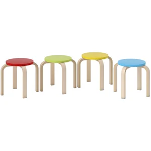 HOMCOM 4er Set Esszimmerhocker Stapelhocker Runde Hocker, Küchenhocker... günstig
